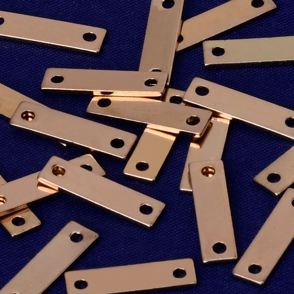 About 0.8*4*15MM tibetara® Brass Hand Stamping Blanks empty bar Blank Name Plate jewelry Pendant Blanks plated kc gold 20pcs