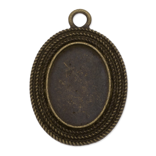 13x18mm Oval Pendant trays,zinc alloy filled,Antique bronze plated,20pcs/lot