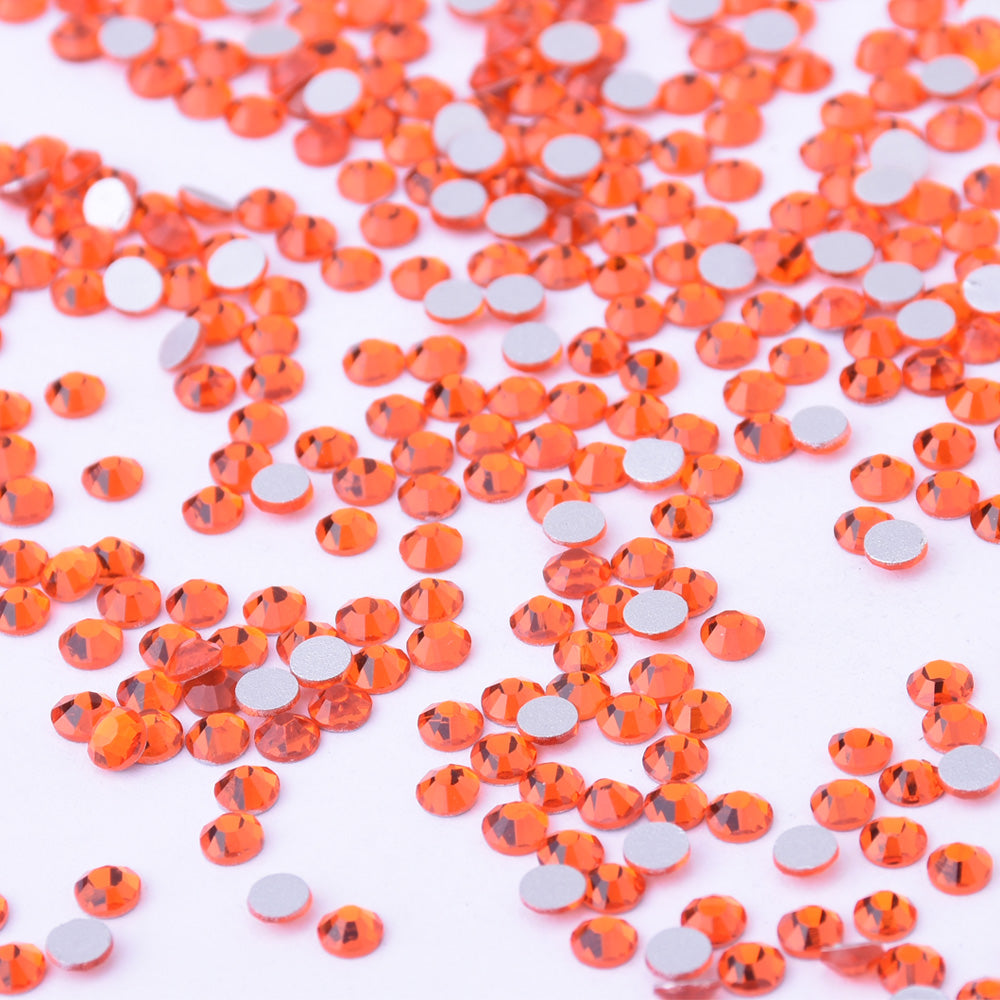 SS6 1440PCS Orange red  Non Hot Fix Crystal, Flat Back 3D Rhinestones DIY Phone case Nail art design deco supplies