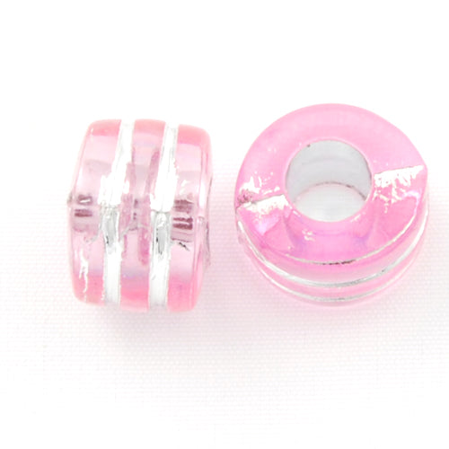 6*9 MM Silver Lined Hole Plastic Beads Sold per pkg of 1800 PCS