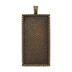 25x50mm Rectangle Pendant Trays,Zinc Alloy filled,Antique Bronze plated,20pcs/lot