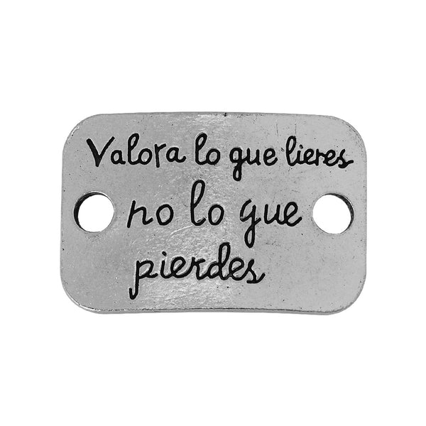 20 bracelet connector  word connector spanish connectors tibetan silver curved sideways bracelet connector link 30x20mm