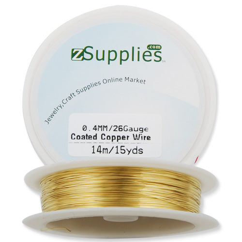 0.4MM Thick Gold Coated Soft Copper Wire,about 14M/15yds per Roll,26Gauge,Sold 10 Rolls Per Lot