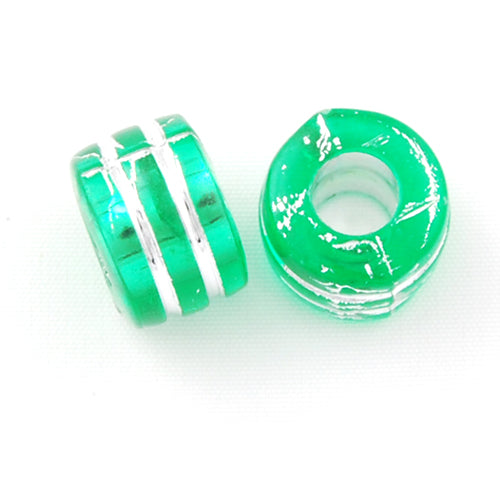 6*9 MM Silver Lined Hole Plastic Beads Sold per pkg of 1800 PCS