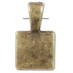18*10 MM Antique Bronze Square Glue On Bail ,Sold 200 PCS Per Package