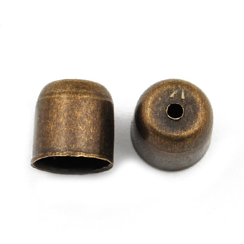 Base Metal End Caps,7*8mm Antique Bronz Plated,Sold 400pcs per Pkg