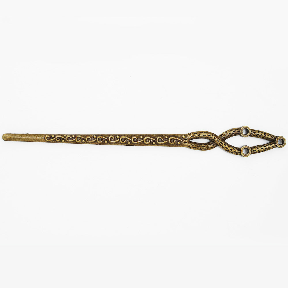 10PC antique bronze metal hair stick pins filigree stamping hole diy hair pin jewelry accessory 130x32mm