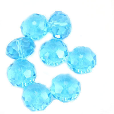 10 MM Rondelle,Sapphire,Handmade Cut Glass Crystal Beads