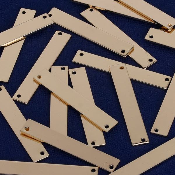 1 5/8"*1/4" Brass Stamping Blank Bar Ready to Stamp Personalized stamping blank bar Jewelry Supply charm pendant 18 Gauges plated gold 10pcs