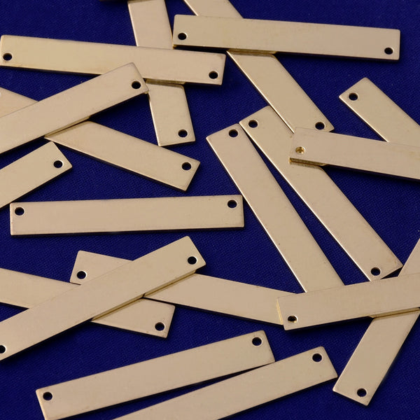 1 1/2"*1/4" Brass Stamping Blank two hole Hand Stamping Supplies 18 Gauges 20pcs 10176750