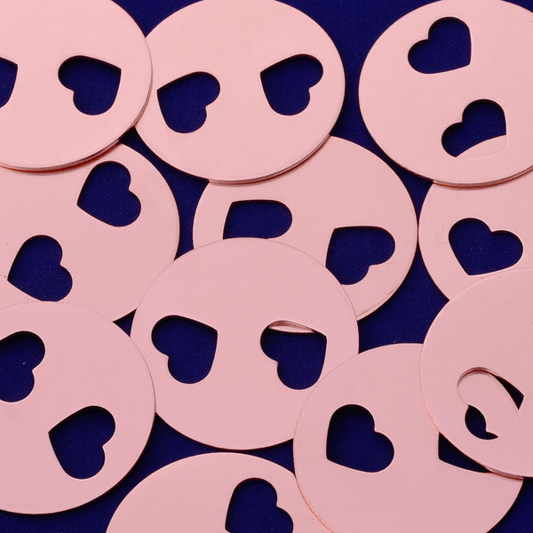 20pcs about 1 1/4" tibetara® Copper Double Love Heart shape Stamping supplies Metal Blank Fantastic Shine 18 Gauges