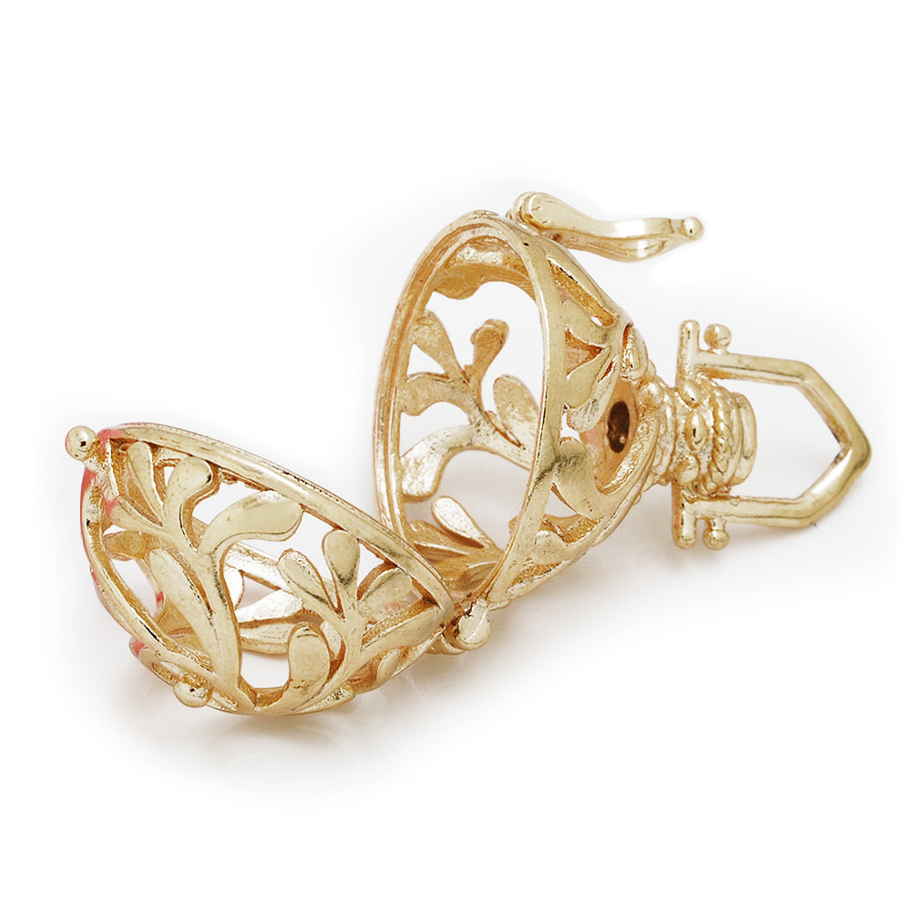 18mm Necklace Pendant Hollow Box,1pieces I8K Gold Pregnancy Peace Ball cage for 16mm beads