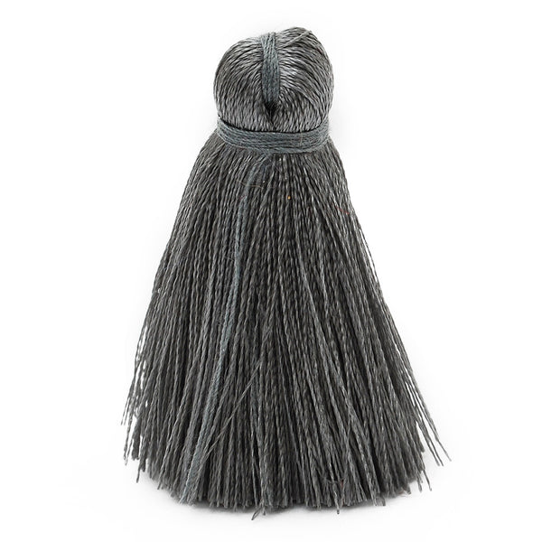 4cm Silky Tassels,Deep Gray  Handmade Long Jewelry Tassels,Fashion Mala Necklace Tassels, 20pcs/lot
