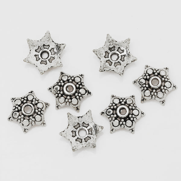 15mm Hollow Star Bead Caps,Antique Silver Diy Jewelry Findings,Charm Bead Caps,Thickness 5.5mm,sold 50pcs/lot