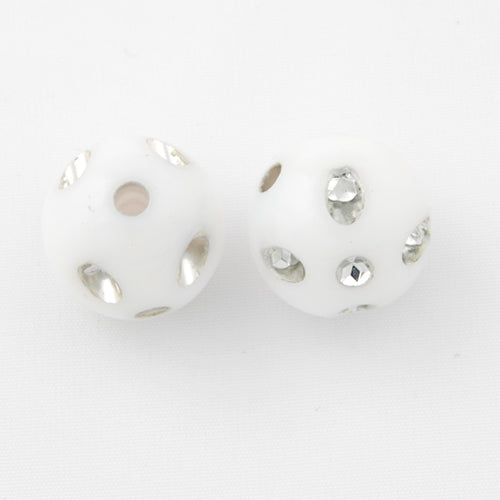 12 MM Plastic Beads with diamond,Sold per pkg of 600 PCS
