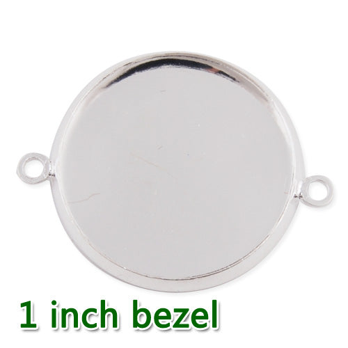 25MM/1 Inch Round Bracelet bezel,Silver Plated,Lead Free And Nickel Free,fit 25mm round glass cabochon,Sold 50PCS Per Pkg