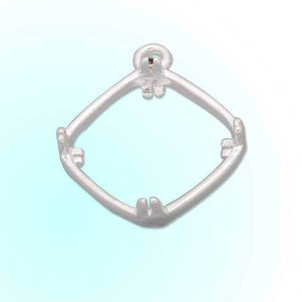 12*12MM Square  Brass Gemstone Bezel,Silver,charms links,sold 20pcs per lot