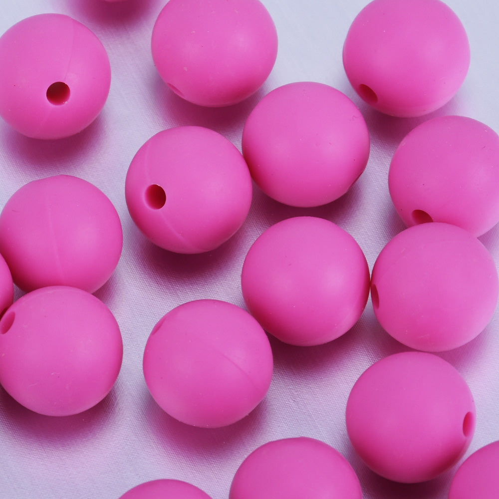 12mm Round Bulk Silicone Teething Beads Bulk Silicone Beads Wholesale DIY Silicone Bead Supplies Rose red 20pcs