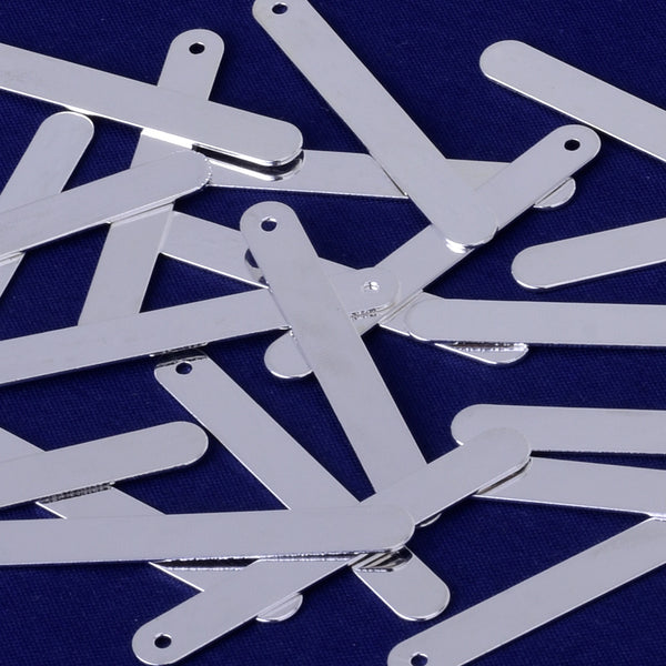 About 40*4mm tibetara® Brass Ready to Stamp Personalized Bar stamping blanks Craft Supplies thickness 0.43mm plated silver 20pcs