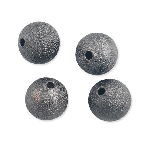 6 MM Round Stardust Beads,Gun Metal Black Plated,Hole Size:1.2 MM,Sold 200 PCS Per Package