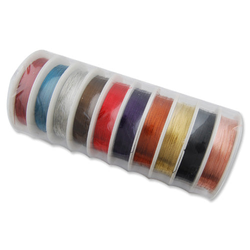 0.4MM Thick Mixed color Coated Soft Copper Wire,about 14M/15yds per Roll,26Gauge,Sold 10 Rolls Per Lot