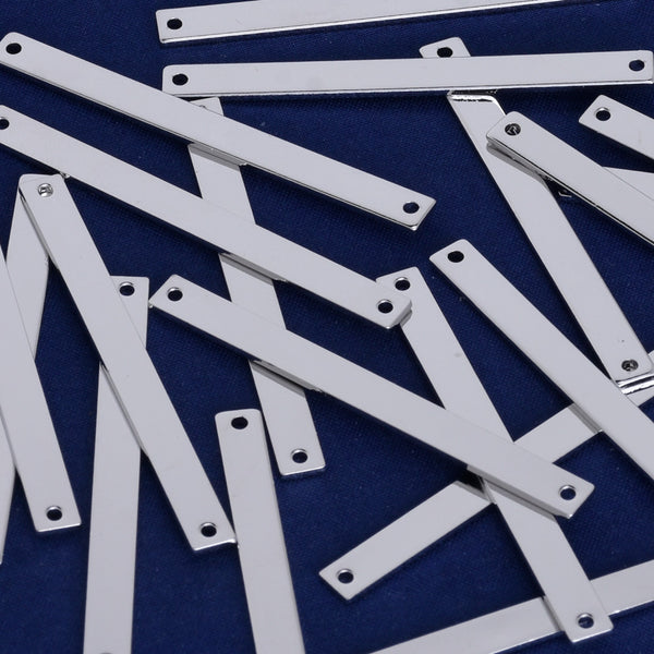 2"*1/8" Brass Stamping Blank Bar Ready to Stamp Bar Blanks Engraveable Craft Supplies 18 Gauges nickel color 10pcs