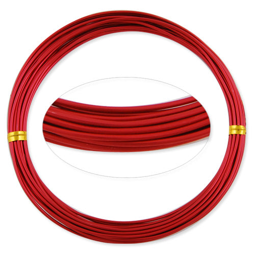 1.5MM Anodized Aluminum Wire,Red Coated, round,5M/coil,Sold Per 10 coils
