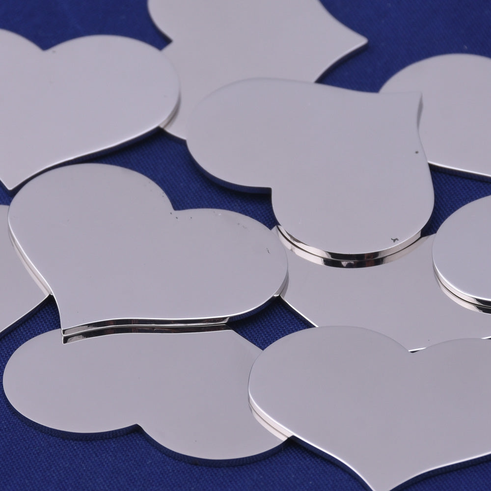 10pcs about 1 1/4"x1" tibetara® Stainless Steel Heart Stamping Blank  Fantastic Shine 18 Gauges   Awesome Silver Alternative