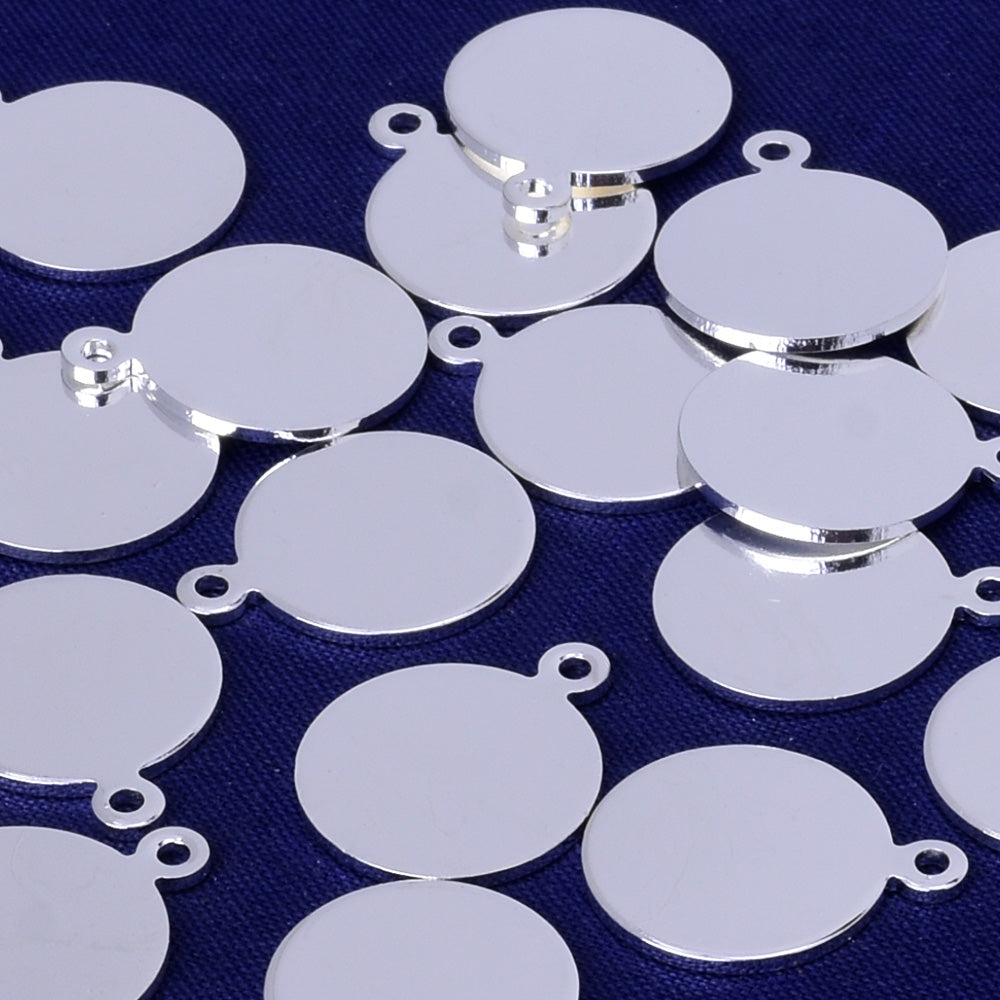About 12MM tibetara® Brass Stamping Blank Coin Charms Round Blank Mini Coin Charms for personalization plated silver 20pcs