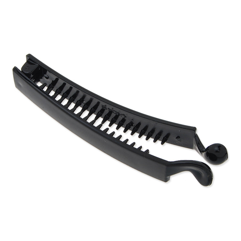 98mm Blank Black Shiny Plastic Hair Barrette(Claw) with secure extra Teeth,12mm width,20 Pieces/lot
