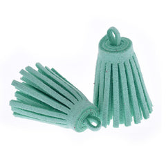 3CM Fiber Tassel Artificial Leather Tassel Fringe Tassels cute fat tassel DIY jewelry Accessories Pendent Charms Findings green 10pcs