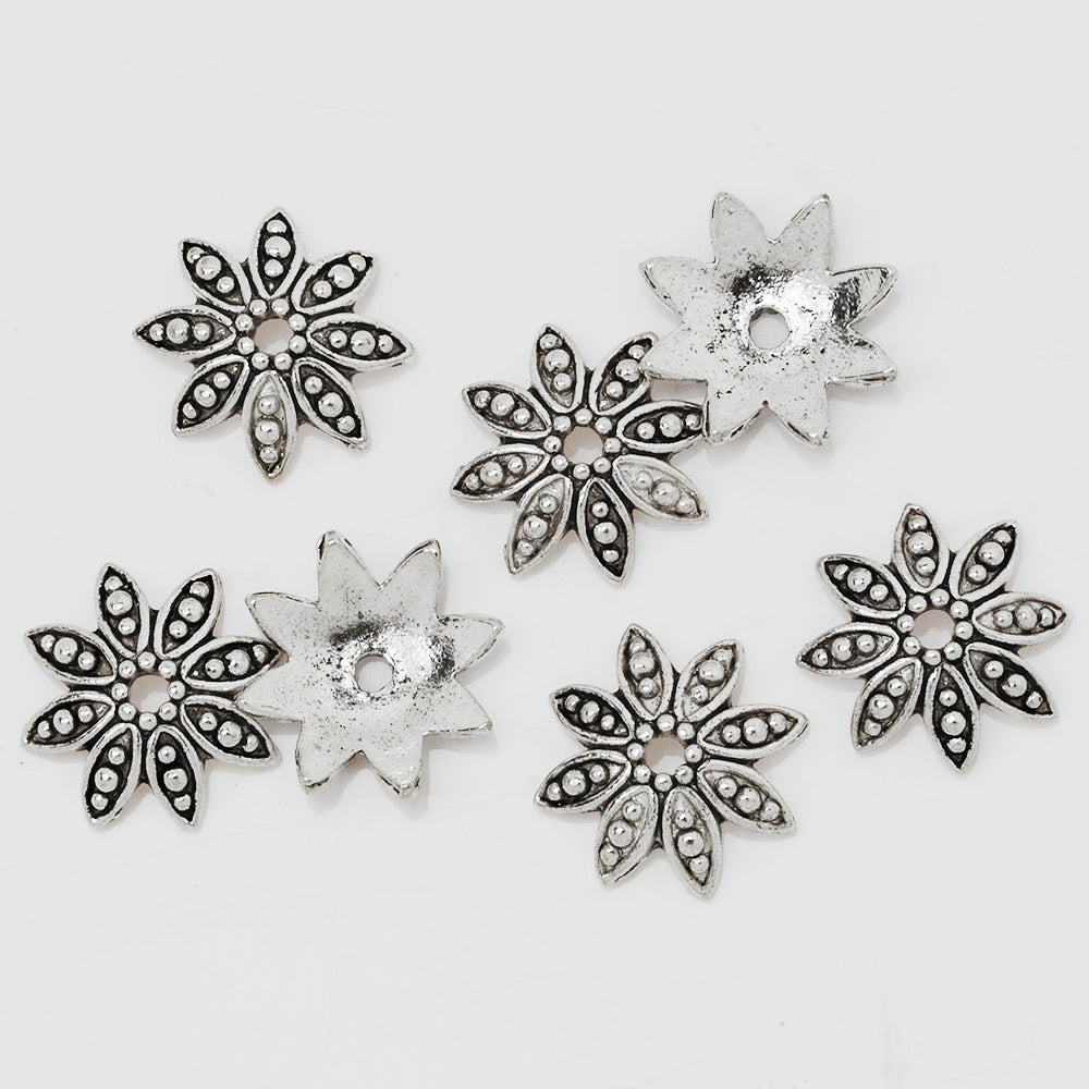 16mm Cameo Bead Caps,Antique Silver Diy Charm Beads Cap,Flower Bulk caps,Thickness 4mm,sold 50pcs/lot