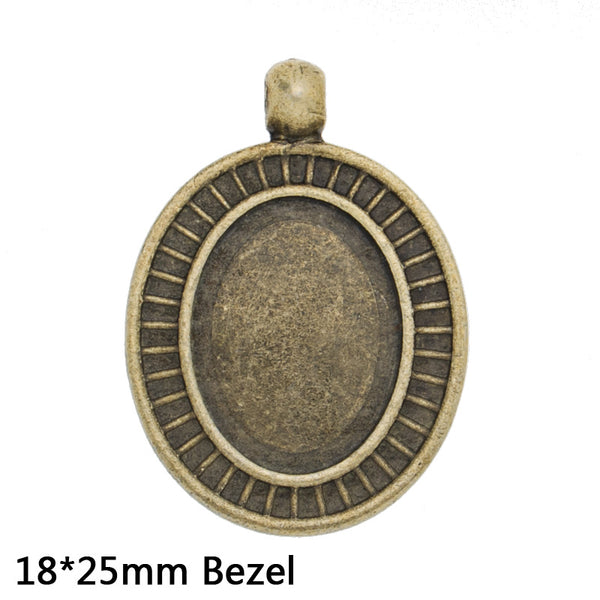 18x25mm Antique Bronze Zinc Alloy Cameo Cabochon Base Setting Pendants,sold 10pcs per pkg