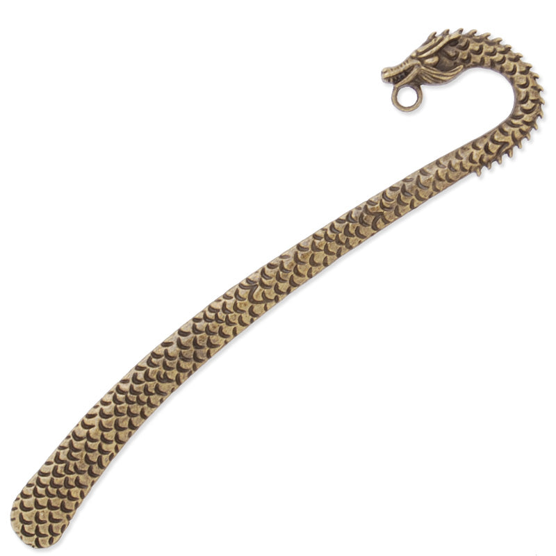 26x123mm Antique Bronze hook bookmark,Dragon,10pcs/lot