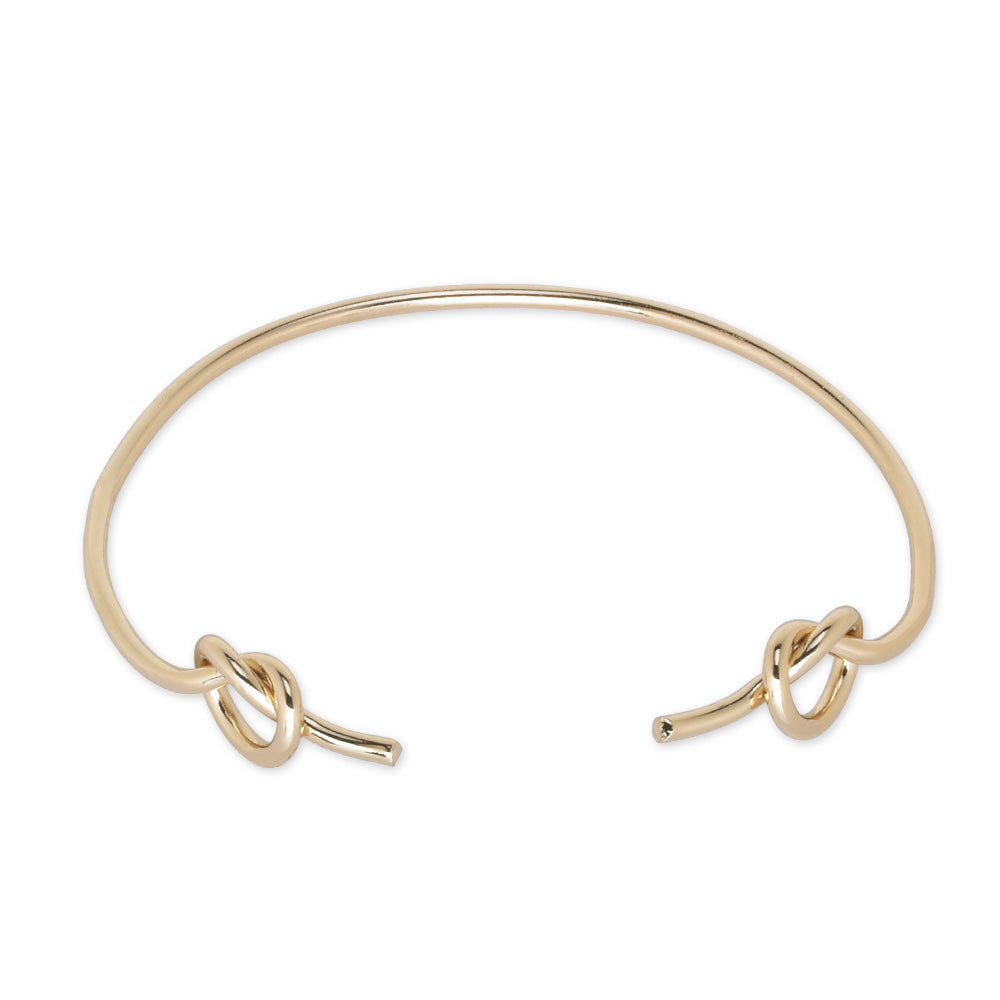 60mm Brass Bangle bracelet double knot bracelet Tie the Knot Bracelet Bridesmaid Gift simple jewelry plated gold 1pcs