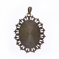 60*47mm Pendant Blank Base Setting Necklace Blank Row Rhinestone fit 40*30mm cabochons Jewelry supplies thickness 3mm antique bronze 10pcs 10022308