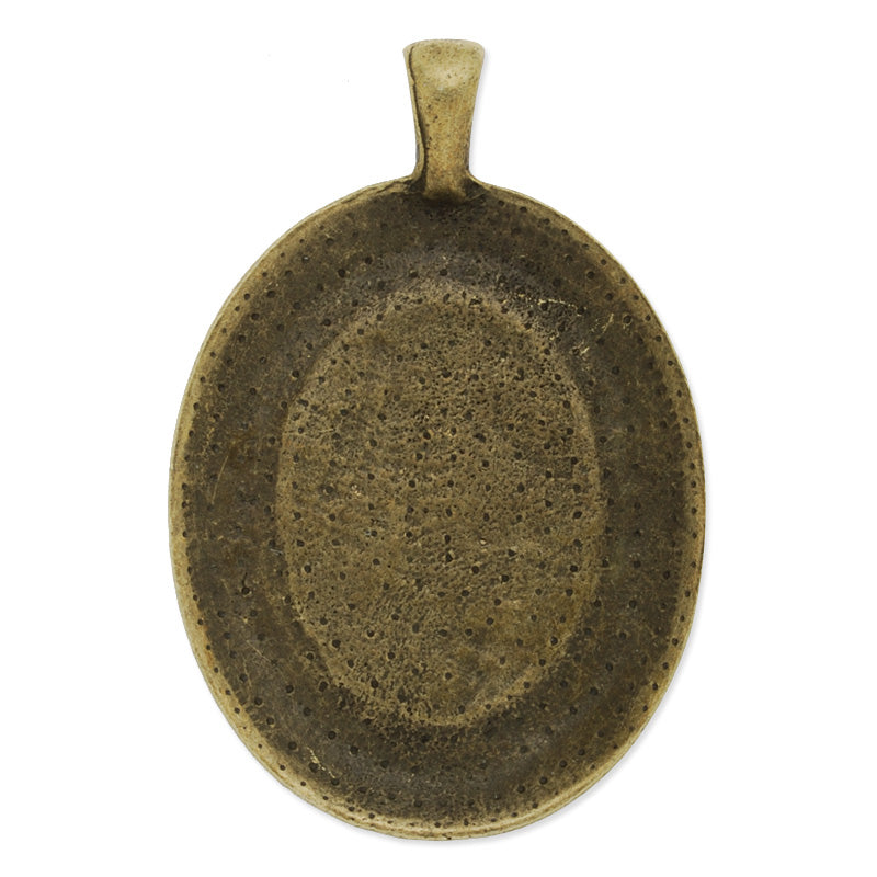 22x30mm Antique Bronze plated oval Zinc Alloy Cabochon Base Setting Pendants,cabochon bezel settings, 10 pieces/lot