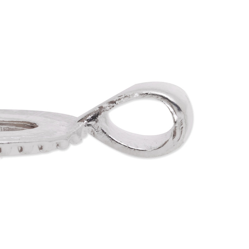 13x18mm Oval Imitation Rhodium Plated Rope Style Cabochon Cab Pendant Setting,20pcs/lot