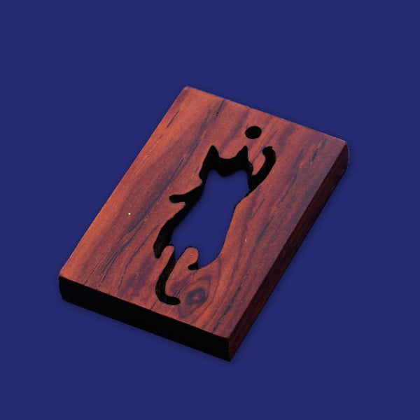 1 Rectangular frame cute cat 34.5x24x4mm wooden pendant Resin Setting Blanks handmade wood resin jewelry