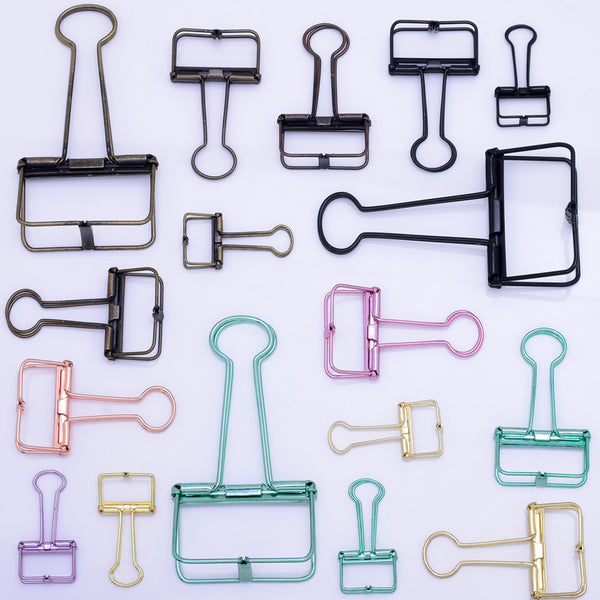 tibetara 57*33*10mm Metal Binder Clips Metal Paper Clips  Stencil Clip Hollow Binder Clips mixed color 10pcs