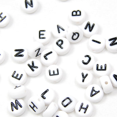 A~Z available 4*7MM Dish Alphabet Beads Acrylic Mixed Alphabet Sold per PKG of 3600 PCS