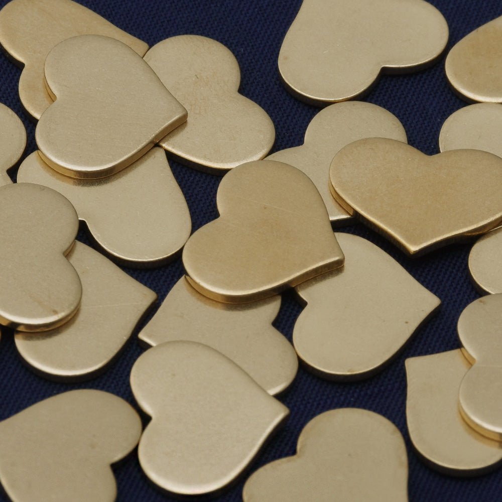 20pcs about 3/8"*1/2" tibetara® Brass Heart Shape Stamping Blanks Fantastic Shine 18 Gauges DIY Stamping Blanks Jewelry