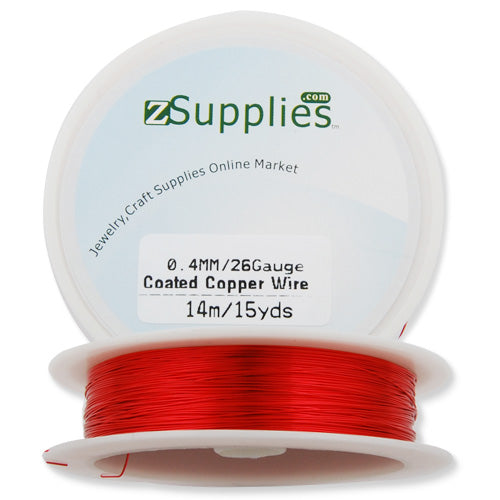 0.4MM Thick Red Coated Soft Copper Wire,about 14M/15yds per Roll,26Gauge,Sold 10 Rolls Per Lot