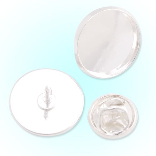 16mm Silver Plated Copper Cameo Brooch back,Tie Tac Clutch with 16mm Round Bezel Cup,sold 50pcs per pkg