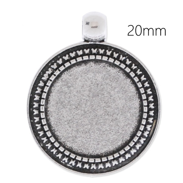20mm Round pendant trays,zinc alloy filled,antique silver plated,20pcs/lot