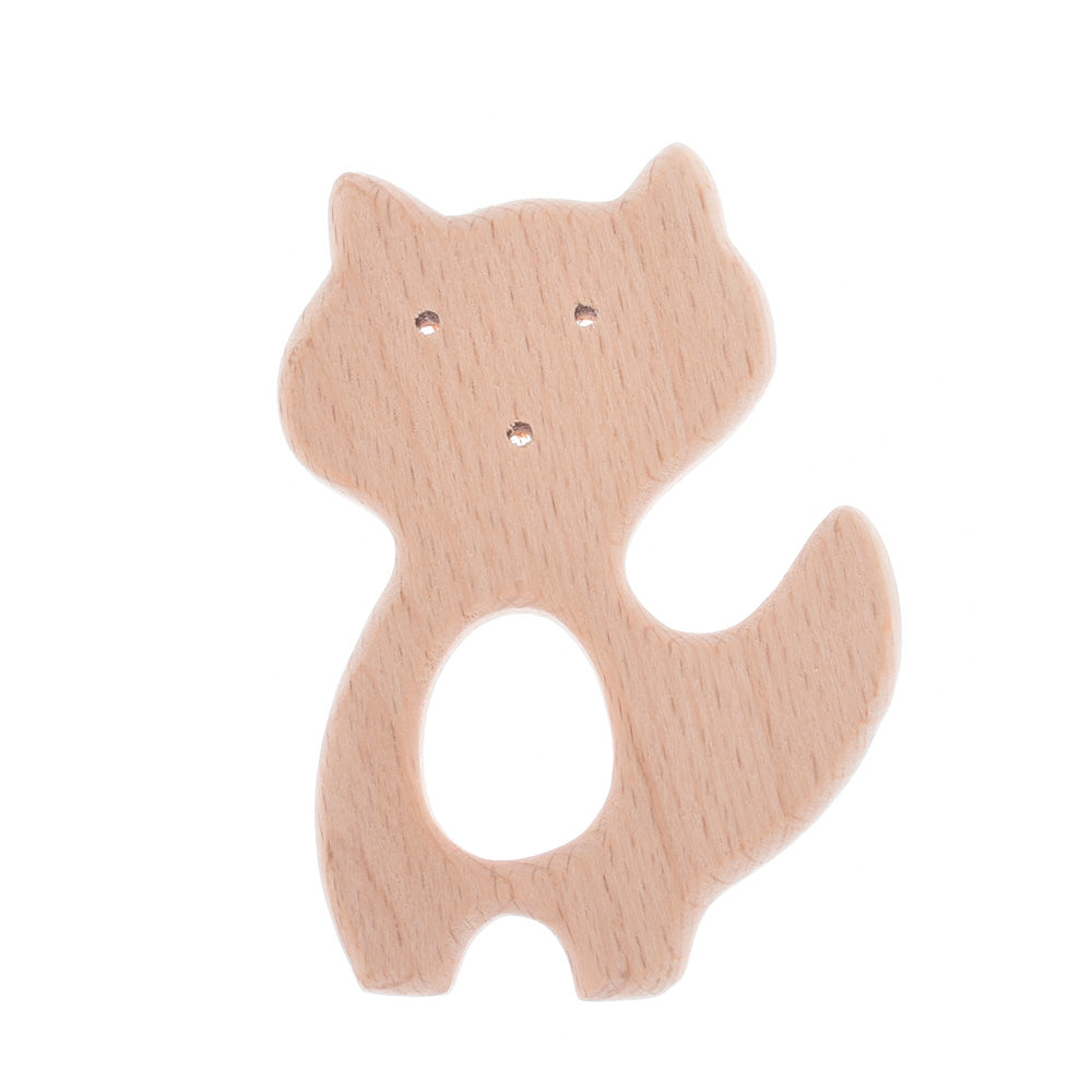 70*51mm Baby Teething Toy Wooden Teether First baby toys Handmade Baby toy Jewelry Wooden cat shape 2pcs 10187952