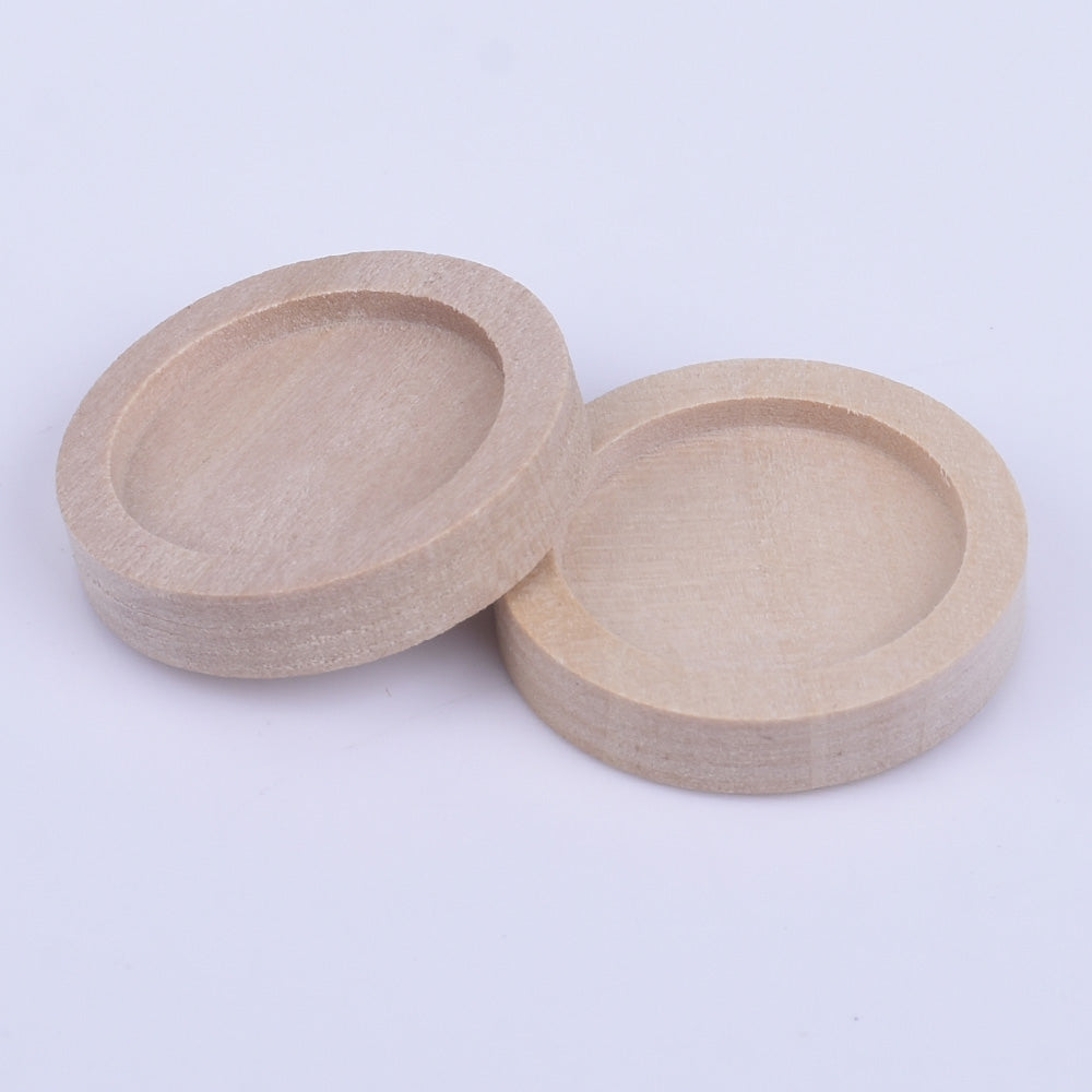 Unfinished wooden pendant base wood Pendant Blank Round Pendant Setting wood trays fit 15mm round Cabochon primary 20pcs