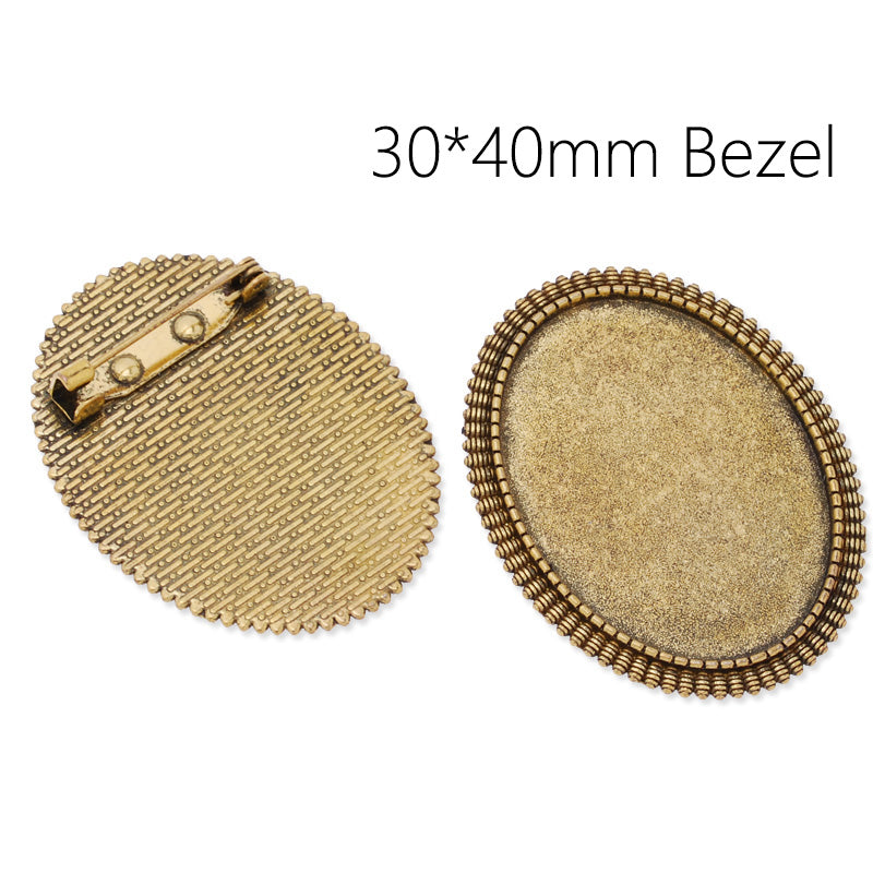 30x40mm simple Oval Pin back Brooch Blanks,Zinc Alloy Filled,Antique Gold plated,10pcs/lot