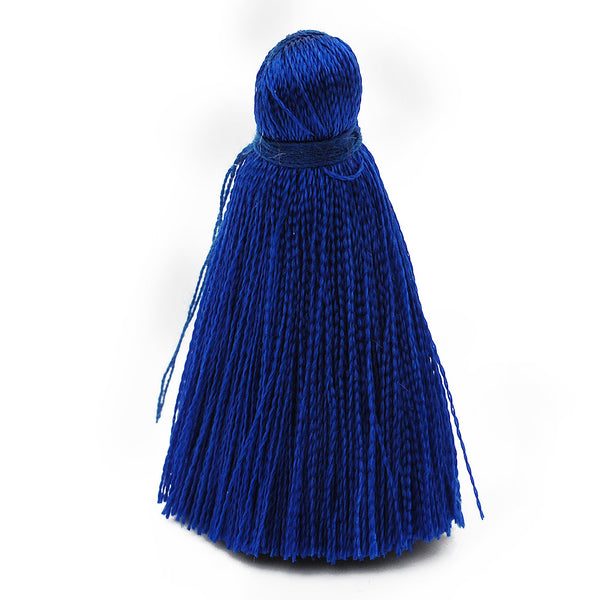 4cm Silky Tassels,Sapphire Blue Handmade Long Jewelry Tassels,Fashion Mala Necklace Tassels, 20pcs/lot