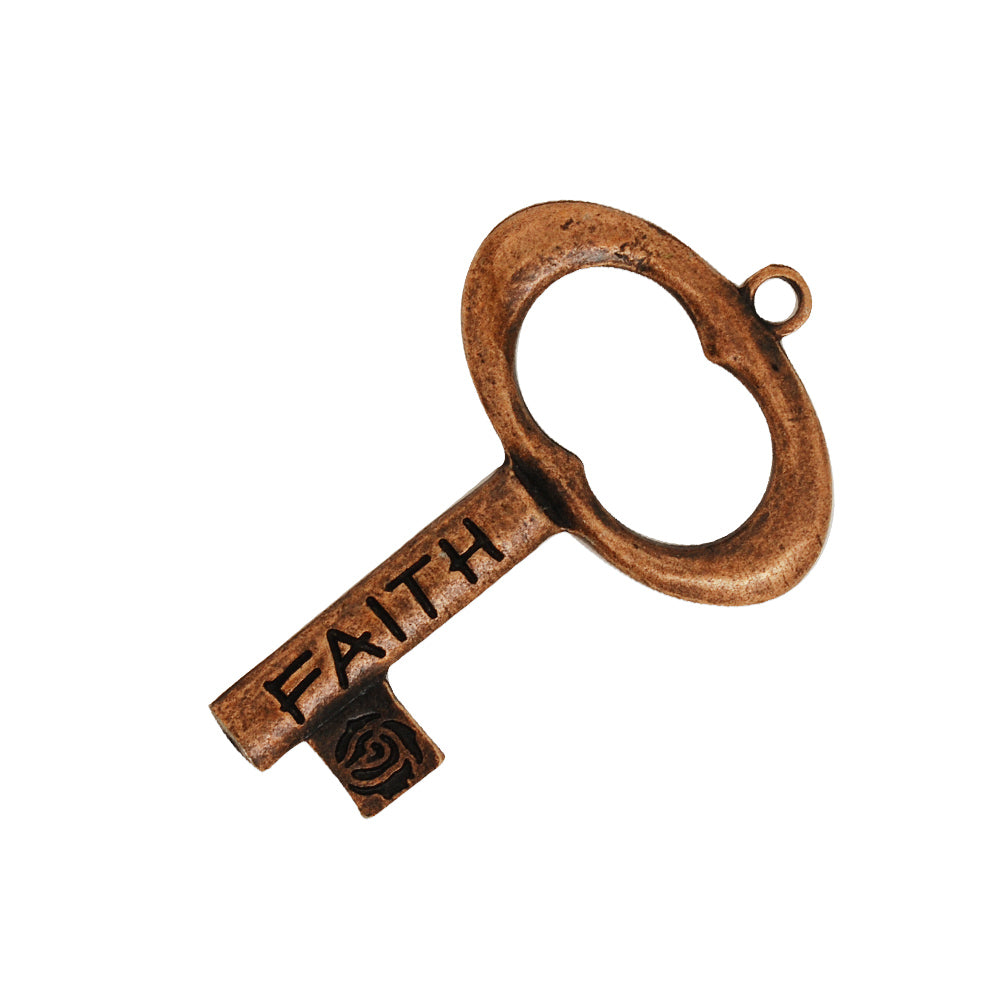 50*32mm Skeleton Keys,Vintage Keys Jewelry Pendant,' FAITH' 'BLESSED',Antique Copper Charm Necklace Jewelry,sold 10pcs/lot
